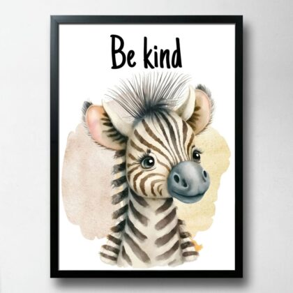 Постер Be Kind з зеброю, ПВХ