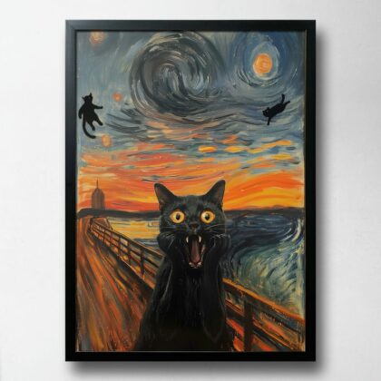 Постер Котячий крик Мунка, пародія, ПВХ